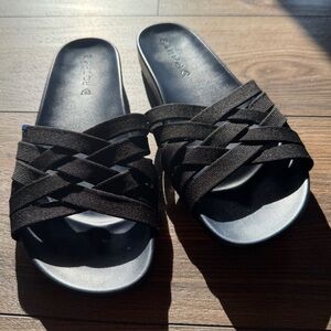 Rothy's Black Woven Slide Sandals